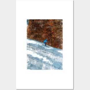 Skiing Fast Abstract Posters and Art